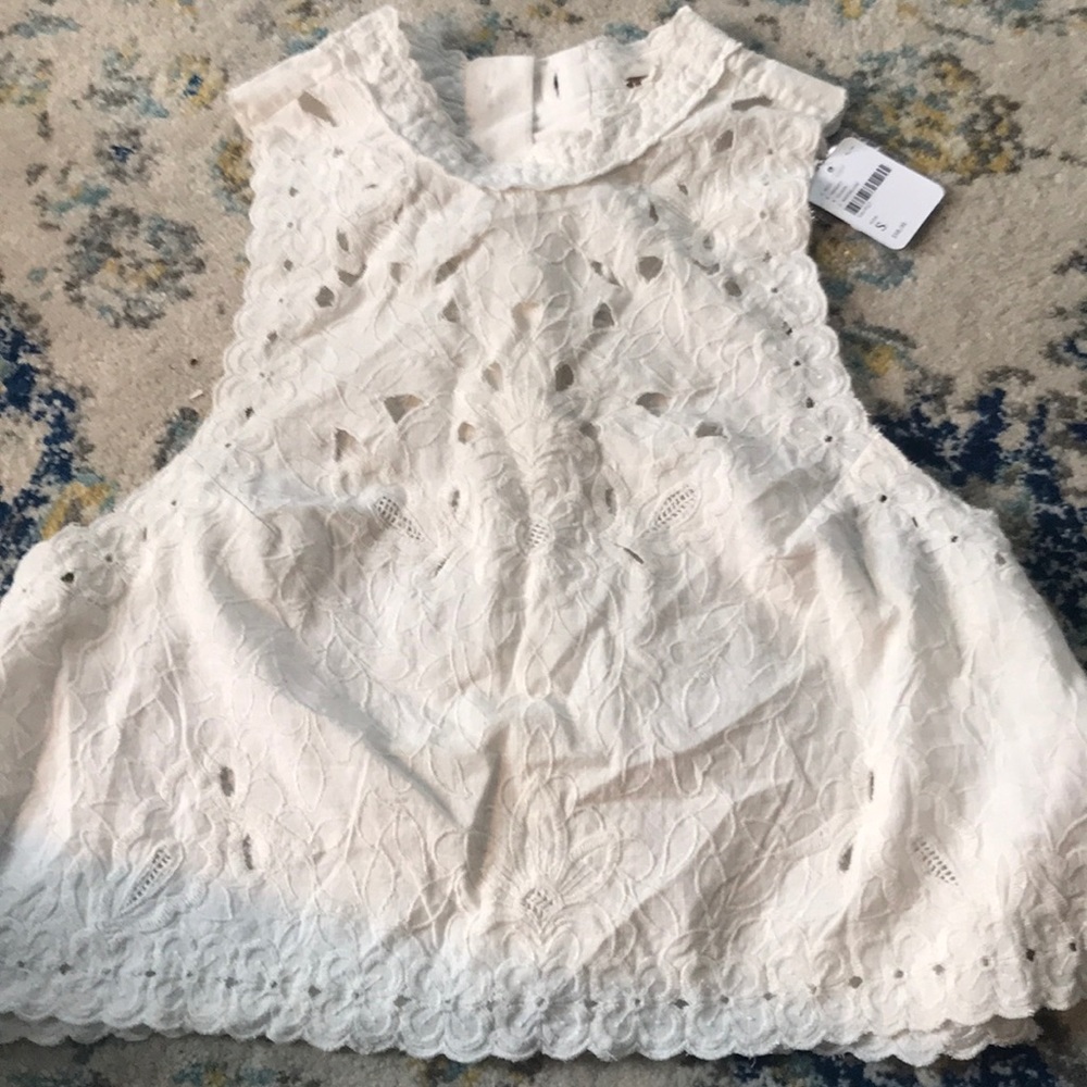 Free People Lace Sleeveless Blouse